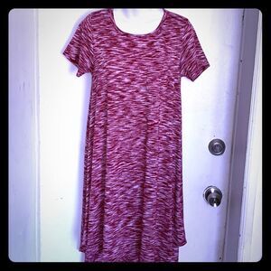 LULAROE Maroon Heather Carly Dress-XXS